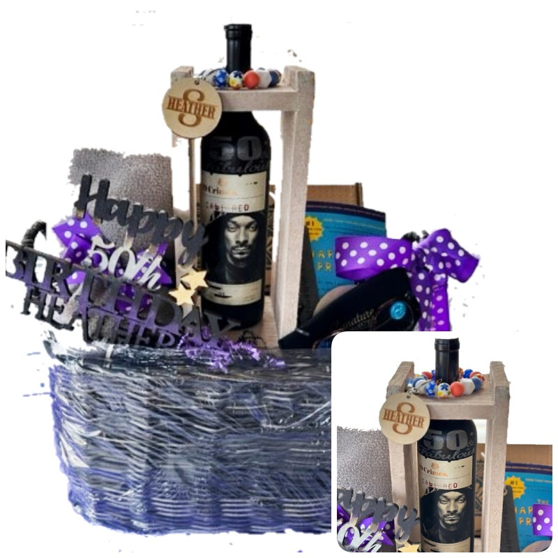 Buy our 50th birthday wine gift basket at